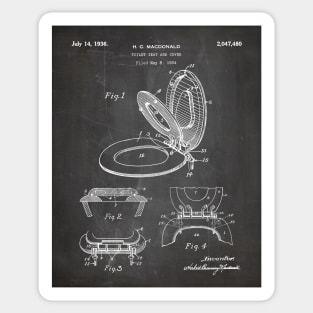 Toilet Seat Patent - Bathroom Art - Black Chalkboard Sticker